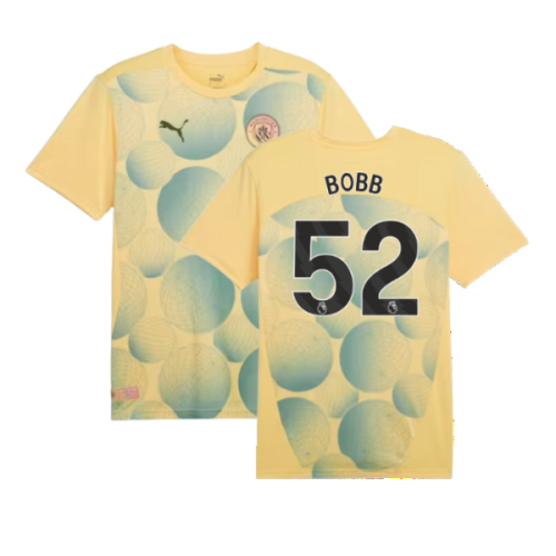 2024-2025 Man City Prematch SS Shirt (Flaxen) (Bobb 52)