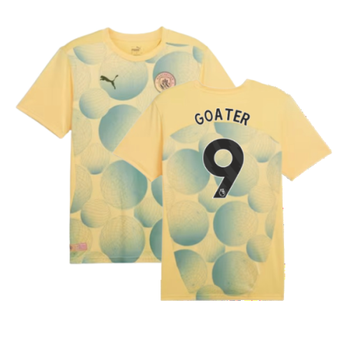 2024-2025 Man City Prematch SS Shirt (Flaxen) (Goater 9)