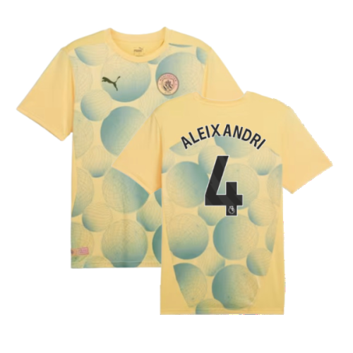 2024-2025 Man City Prematch SS Shirt (Flaxen) - Kids (Aleixandri 4)