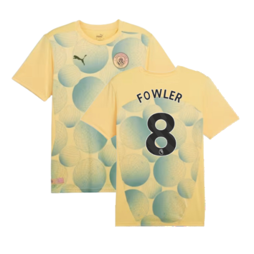 2024-2025 Man City Prematch SS Shirt (Flaxen) - Kids (Fowler 8)