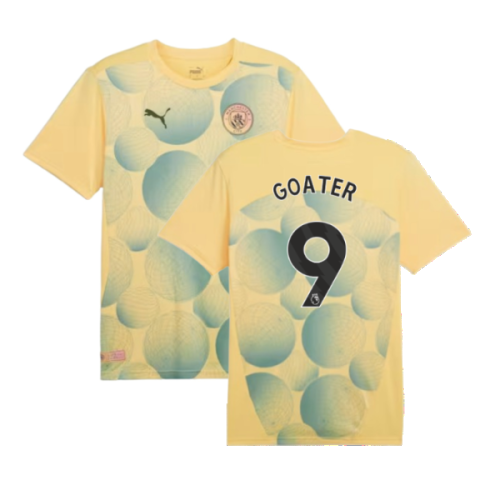 2024-2025 Man City Prematch SS Shirt (Flaxen) - Kids (Goater 9)