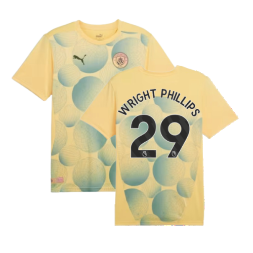 2024-2025 Man City Prematch SS Shirt (Flaxen) - Kids (Wright Phillips 29)