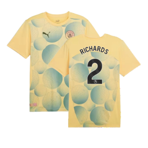 2024-2025 Man City Prematch SS Shirt (Flaxen) (Richards 2)