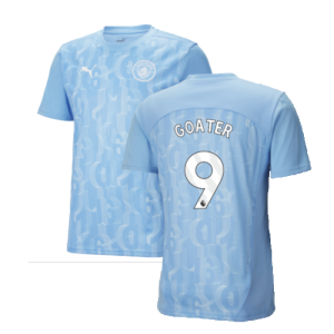 2024-2025 Man City Prematch SS Shirt (Light Blue) (Goater 9)