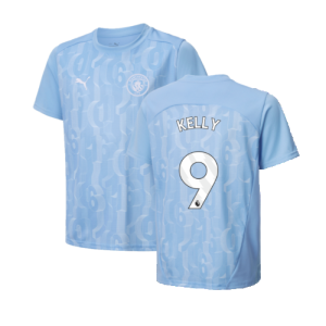 2024-2025 Man City Prematch SS Shirt (Light Blue) - Kids (Kelly 9)