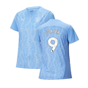 2024-2025 Man City Prematch SS Shirt (Light Blue) - Womens (Goater 9)