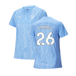 2024-2025 Man City Prematch SS Shirt (Light Blue) - Womens (Mahrez 26)