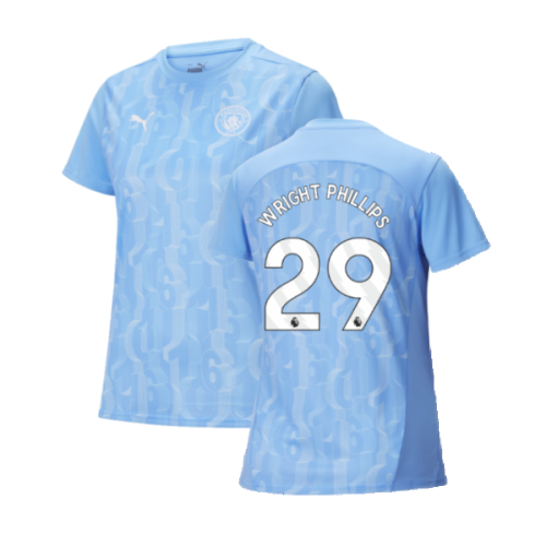 2024-2025 Man City Prematch SS Shirt (Light Blue) - Womens (Wright Phillips 29)