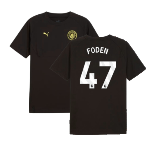 2024-2025 Man City Pumatech Pocket Tee (Black) (Foden 47)