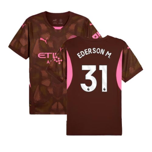 2024-2025 Man City Third Goalkeeper Shirt (Espresso Brown) (Ederson M. 31)