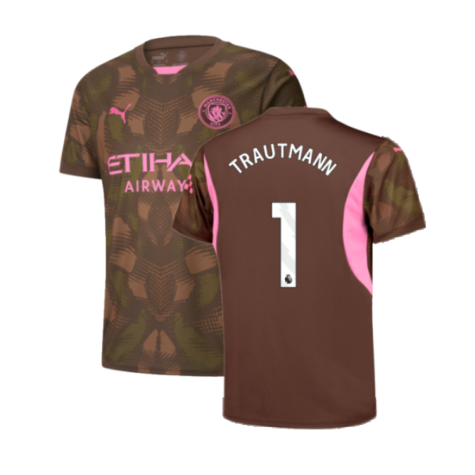 2024-2025 Man City Third Goalkeeper Shirt (Espresso Brown) - Kids (Trautmann 1)