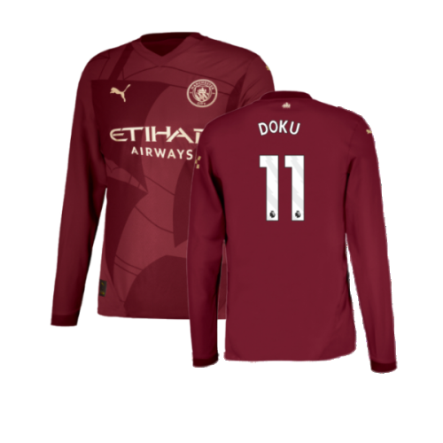 2024-2025 Man City Third Long Sleeve Authentic Shirt (Doku 11)