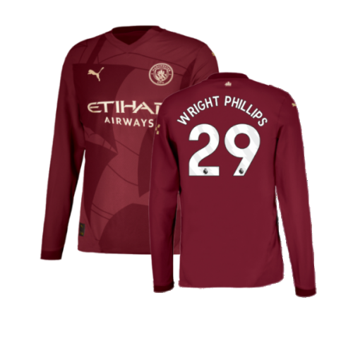 2024-2025 Man City Third Long Sleeve Authentic Shirt (Wright Phillips 29)