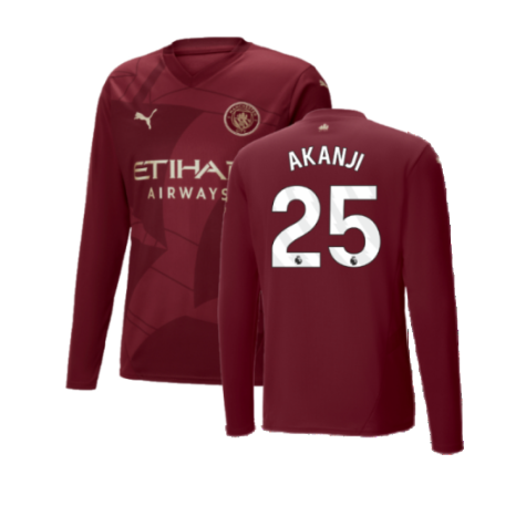 2024-2025 Man City Third Long Sleeve Shirt (Akanji 25)