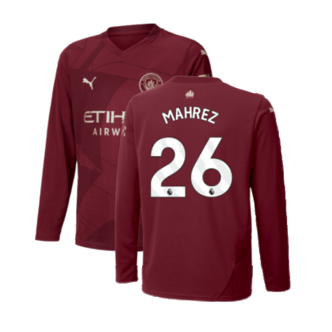 2024-2025 Man City Third Long Sleeve Shirt (Kids) (Mahrez 26)