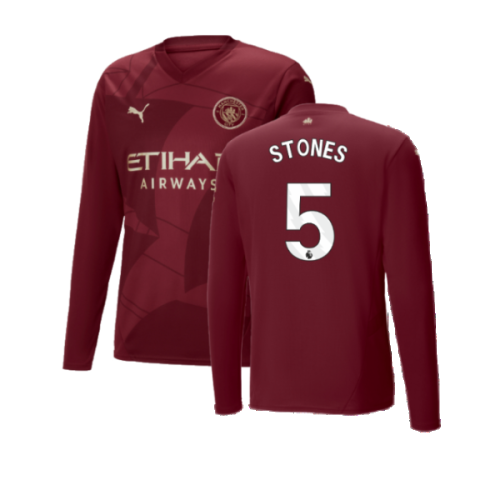 2024-2025 Man City Third Long Sleeve Shirt (Stones 5)