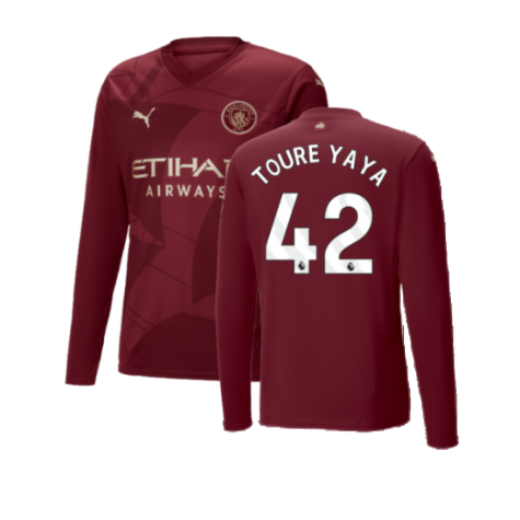 2024-2025 Man City Third Long Sleeve Shirt (Toure Yaya 42)