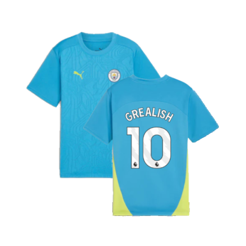 2024-2025 Man City Training Shirt (Magic Blue) - Kids (Grealish 10)