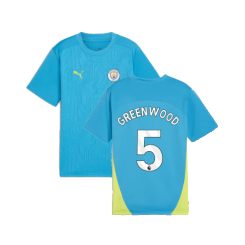 2024-2025 Man City Training Shirt (Magic Blue) - Kids (Greenwood 5)