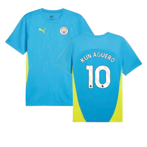 2024-2025 Man City Training Shirt (Magic Blue) (Kun Aguero 10)