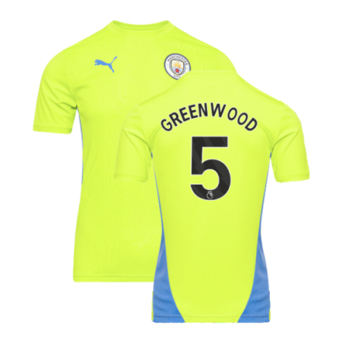 2024-2025 Man City Training Shirt (Yellow Glow) (Greenwood 5)