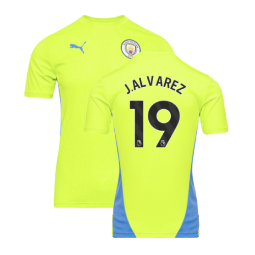 2024-2025 Man City Training Shirt (Yellow Glow) (J.Alvarez 19)