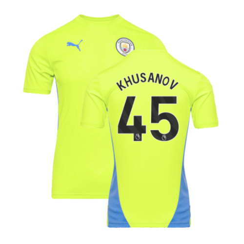 2024-2025 Man City Training Shirt (Yellow Glow) (Khusanov 45)