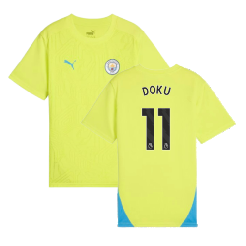 2024-2025 Man City Training Shirt (Yellow Glow) - Kids (Doku 11)