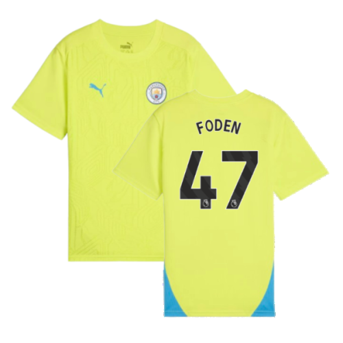 2024-2025 Man City Training Shirt (Yellow Glow) - Kids (Foden 47)