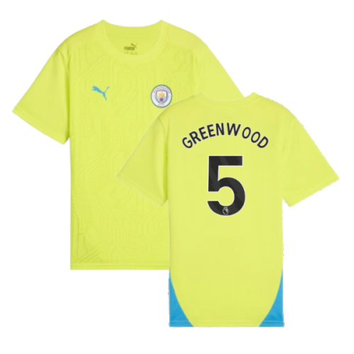 2024-2025 Man City Training Shirt (Yellow Glow) - Kids (Greenwood 5)