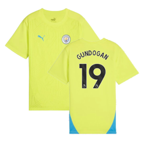 2024-2025 Man City Training Shirt (Yellow Glow) - Kids (Gundogan 19)