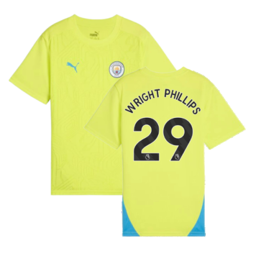 2024-2025 Man City Training Shirt (Yellow Glow) - Kids (Wright Phillips 29)