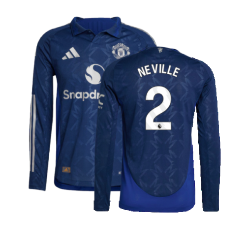 2024-2025 Man Utd Authentic Long Sleeve Away Shirt (Neville 2)