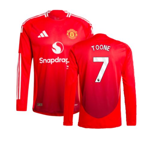 2024-2025 Man Utd Authentic Long Sleeve Home Shirt (Toone 7)