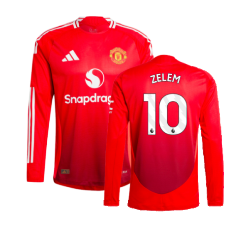 2024-2025 Man Utd Authentic Long Sleeve Home Shirt (Zelem 10)