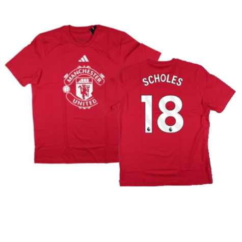 2024-2025 Man Utd DNA Graphic Tee (Red) (Scholes 18)