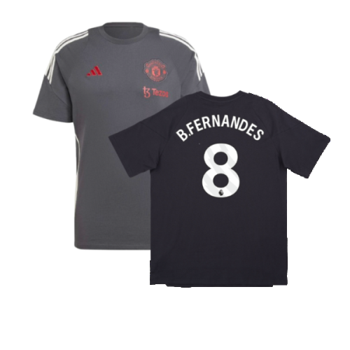 2024-2025 Man Utd EU Training Tee (Carbon) (B.Fernandes 8)