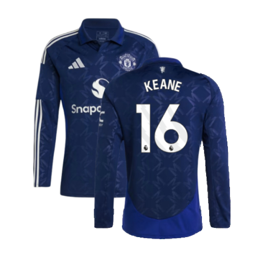 2024-2025 Man Utd Long Sleeve Away Shirt (Keane 16)