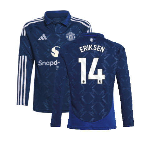 2024-2025 Man Utd Long Sleeve Away Shirt (Kids) (Eriksen 14)