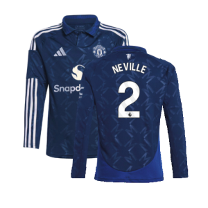 2024-2025 Man Utd Long Sleeve Away Shirt (Kids) (Neville 2)