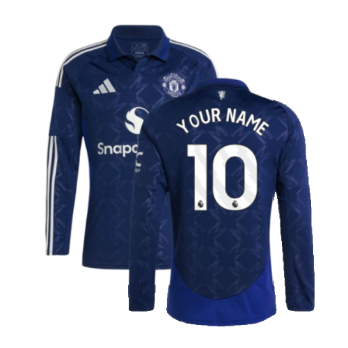 2024-2025 Man Utd Long Sleeve Away Shirt (Your Name)
