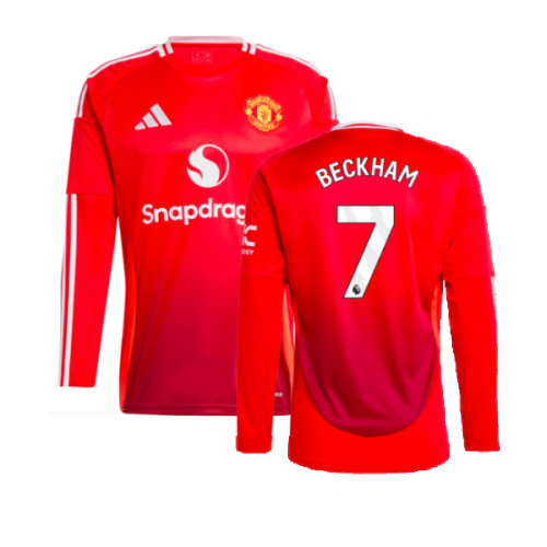 2024-2025 Man Utd Long Sleeve Home Shirt (Beckham 7)