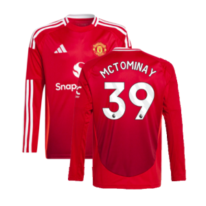 2024-2025 Man Utd Long Sleeve Home Shirt (Kids) (McTominay 39)