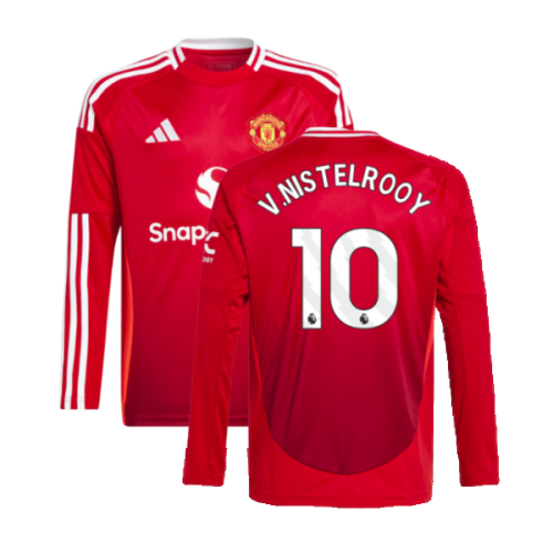 2024-2025 Man Utd Long Sleeve Home Shirt (Kids) (V.Nistelrooy 10)