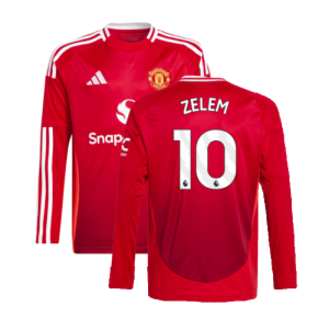 2024-2025 Man Utd Long Sleeve Home Shirt (Kids) (Zelem 10)