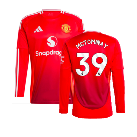 2024-2025 Man Utd Long Sleeve Home Shirt (McTominay 39)