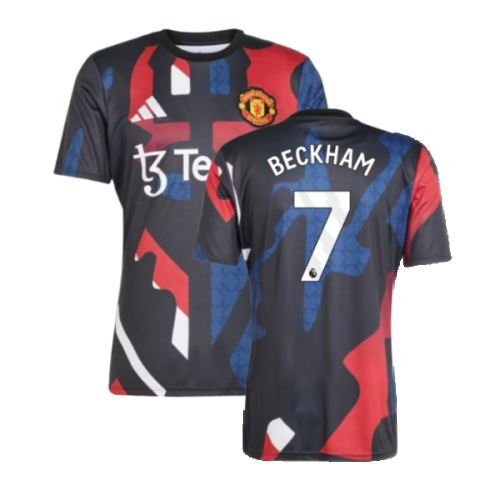 2024-2025 Man Utd Pre-Match Jersey (Black) (Beckham 7)