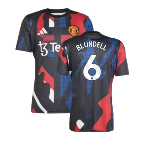 2024-2025 Man Utd Pre-Match Jersey (Black) (Blundell 6)