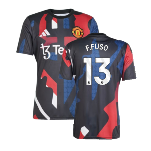 2024-2025 Man Utd Pre-Match Jersey (Black) (F.Fuso 13)