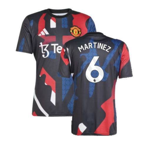 2024-2025 Man Utd Pre-Match Jersey (Black) (Martinez 6)